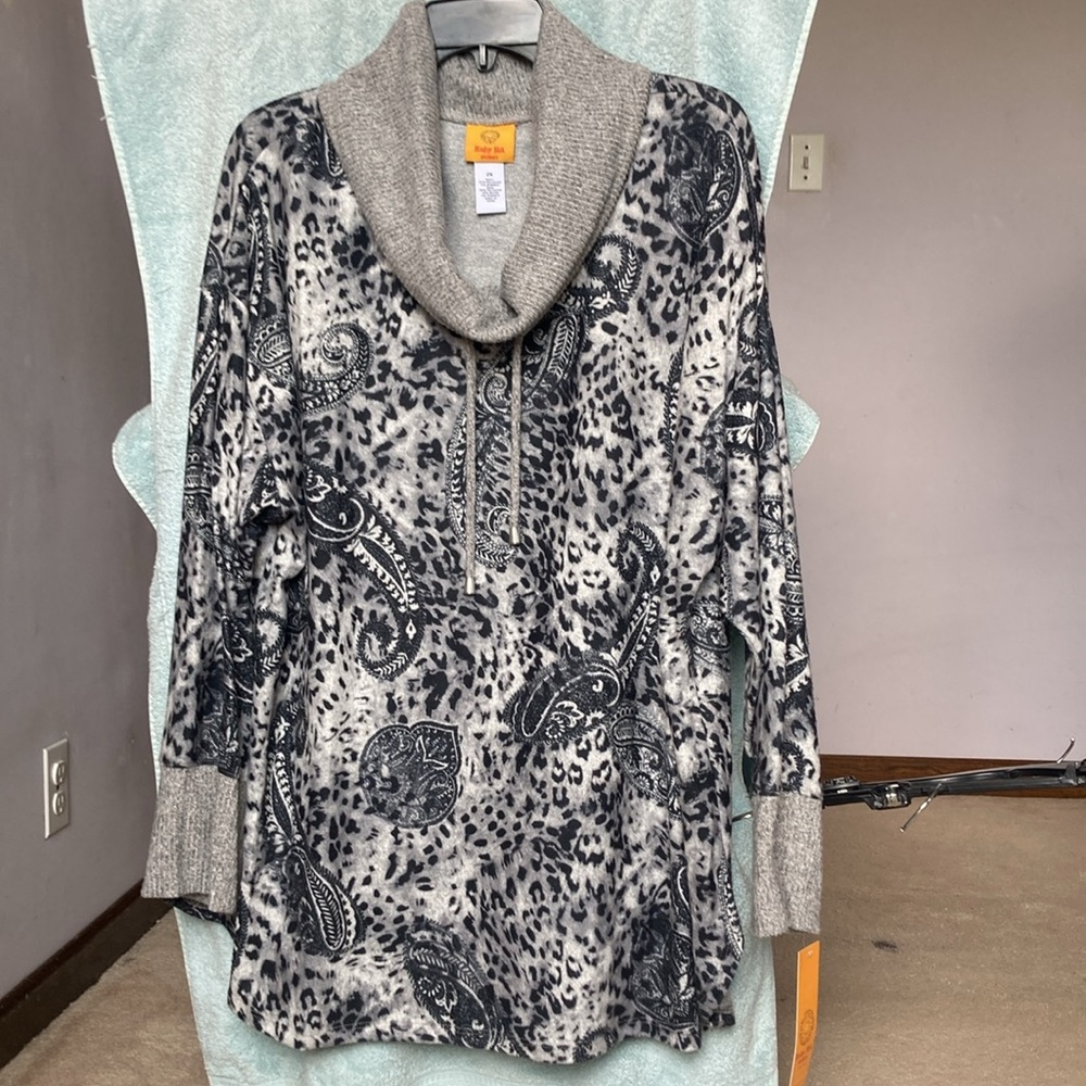 Ruby Rd Paisley print animal print neutral pullover top size 2X - Picture 11 of 17